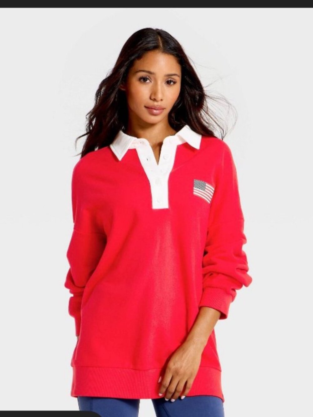 JoyLab French Terry Polo Sweatshirt